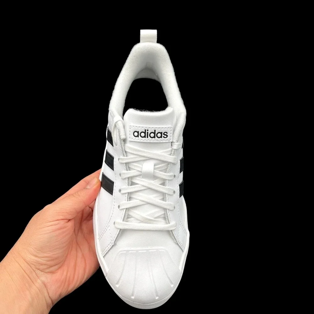 Adidas StreetCheck Youth Boys Girls Sneakers Sz 5‎ White Black Classic Shell Toe